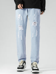 Men's Ripped Jeans Casual Street Washed Denim Pants
