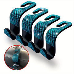 Bling Rhinestone Car Seat Hooks 4 Pack