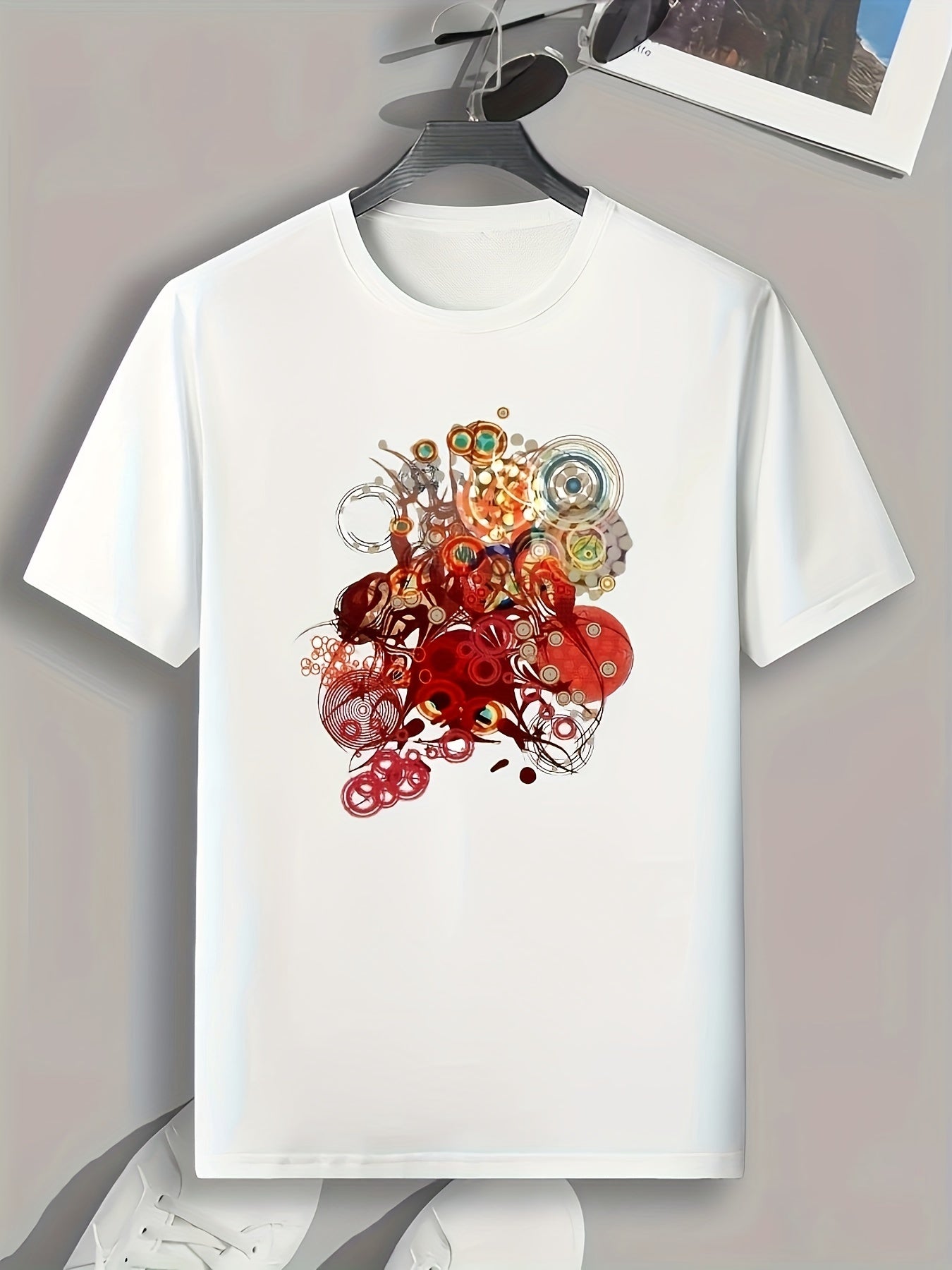 Abstract Pattern Print Men's Graphic T shirt for Summer