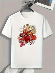 Abstract Pattern Print Men's Graphic T shirt for Summer