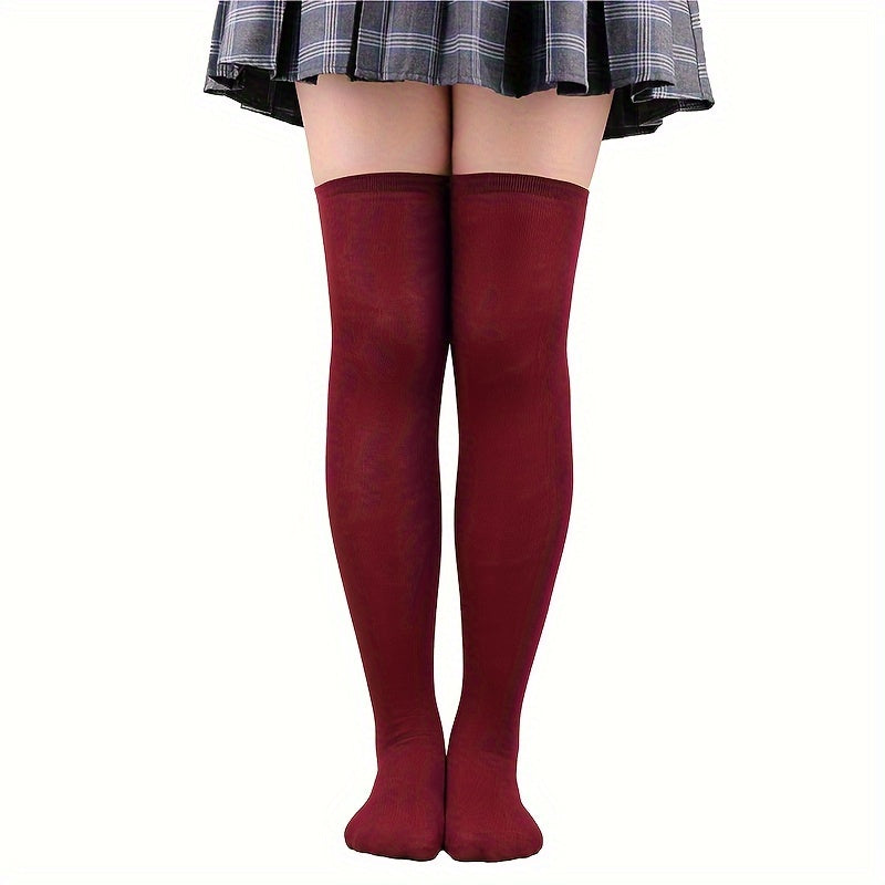 Solid Thigh High Socks Women's Stockings & Hosiery