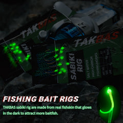 Sabiki Rigs Saltwater Fishing Bait Real Fish Skin Feathered Hooks