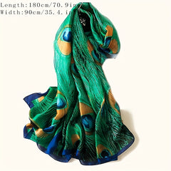 Men's Satin Peacock Shawl Scarf