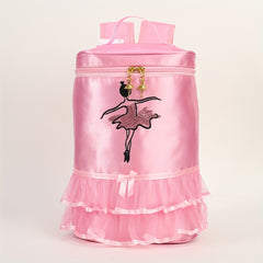 Ballet Girl Decor School Bag Zipper Bucket Bag for Girls