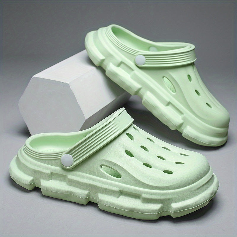 Women's Breathable Closed Toe Clogs Ankle Strap Hole Shoes