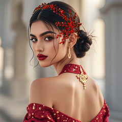 Red Sequin Snowflake Hairband for Brides/Formal Events
