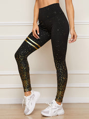 Breathable High Waisted Yoga Leggings with Mesh and Colorblock