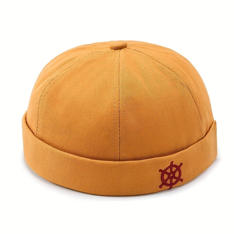 Rudder Embroidery Docker Cap Unisex Beanie Solid Skull Hat Casual Lightweight