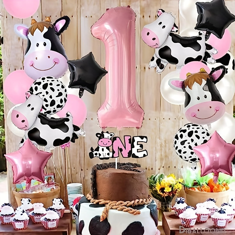 Cow Balloon Set Birthday Party Decoration Farm Animal Theme