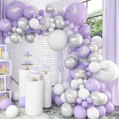 116pcs Purple Balloon Set for Birthdays Weddings Thanksgiving
