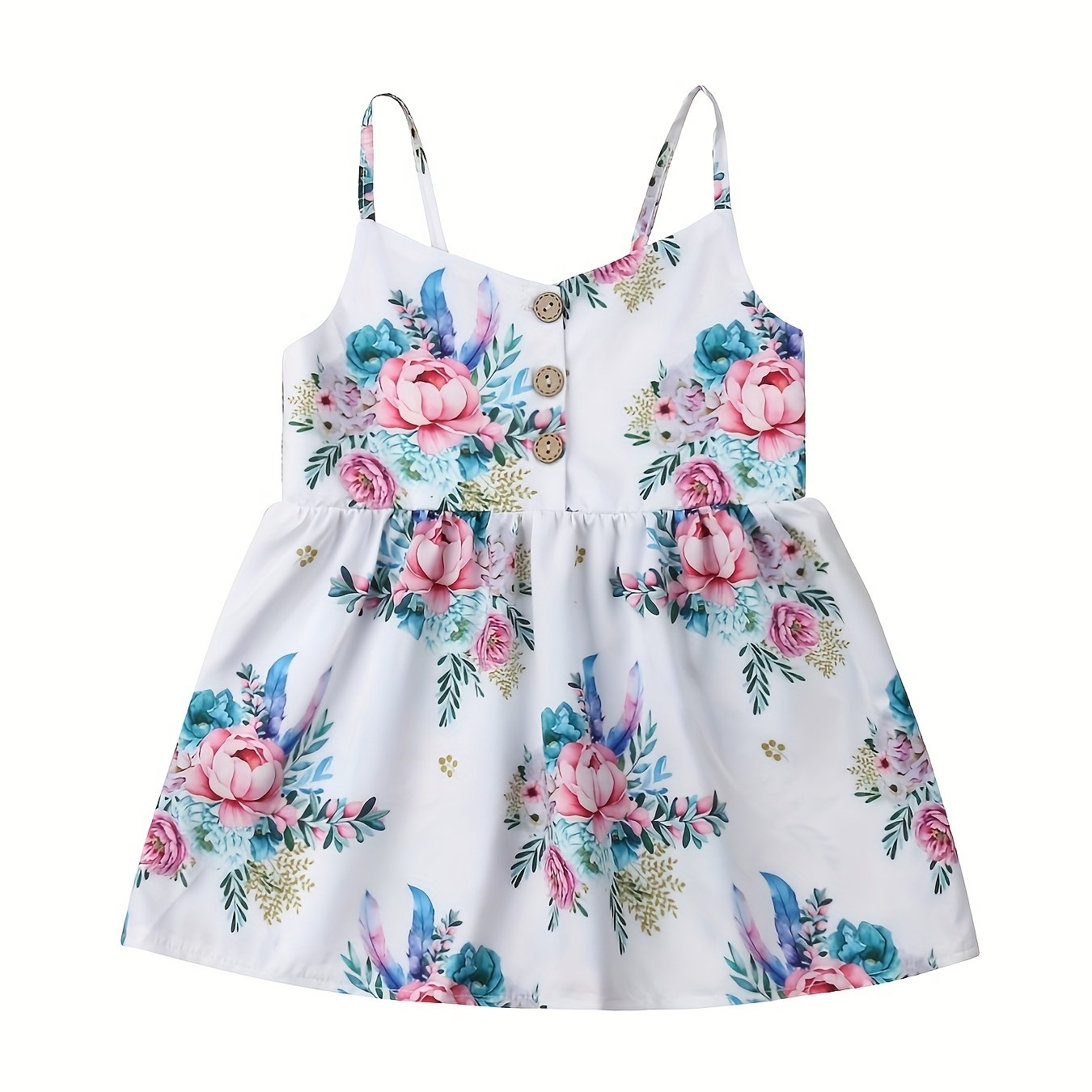 Baby Girls Floral Cami Dress Birthday Party Princess Dresses