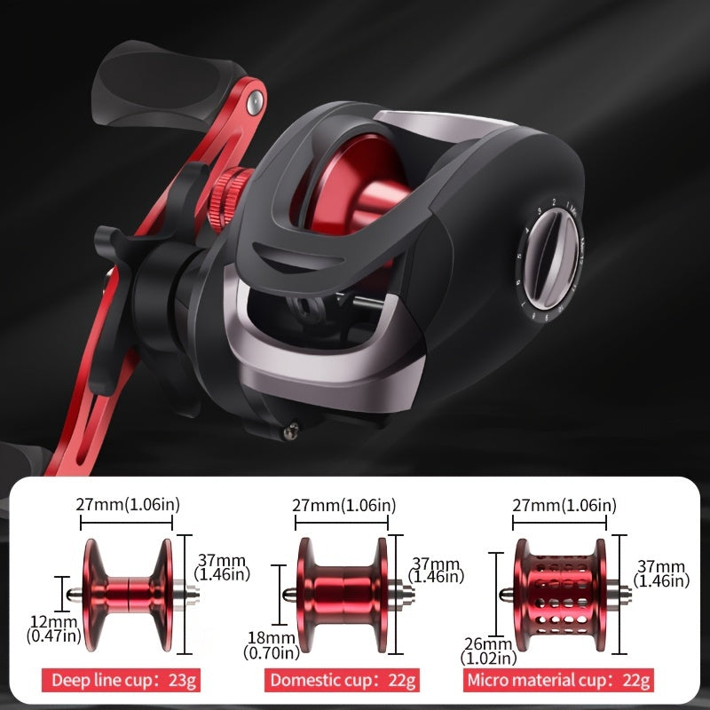 HAUT TON Bait Casting Fishing Reel 7.2:1 Gear Ratio 22Lb Max Drag 2+1BB
