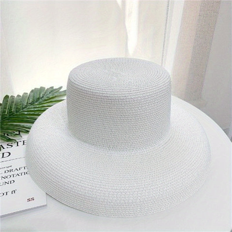 Wide Brim Summer Sun Hat Solid Travel Beach Cap Women Outdoor Sunscreen
