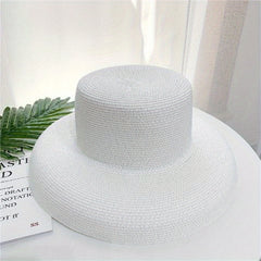 Wide Brim Summer Sun Hat Solid Travel Beach Cap Women Outdoor Sunscreen