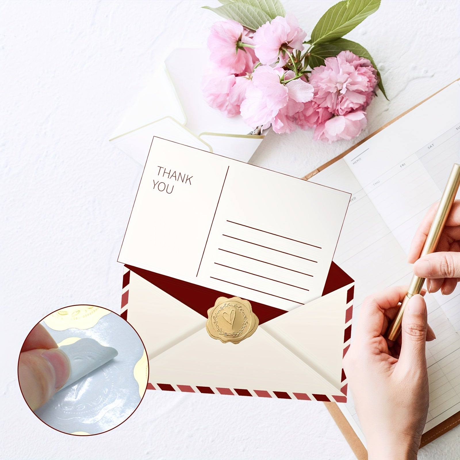 400 Vintage Embossed Wax Seal Stickers for Wedding Party