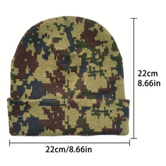 Camouflage Windproof Knit Beanie Hat Autumn Winter Warm Ski Cold Hat