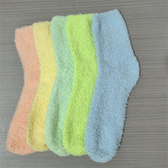 5 Pairs Fuzzy Floor Socks Warm & Comfy