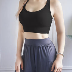 Sleeveless Yoga Fitness Sports Bra Solid Chest Padded Tank Top