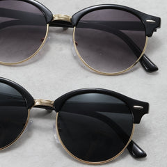 Men's Vintage Round Frame Sunglasses UV Protection
