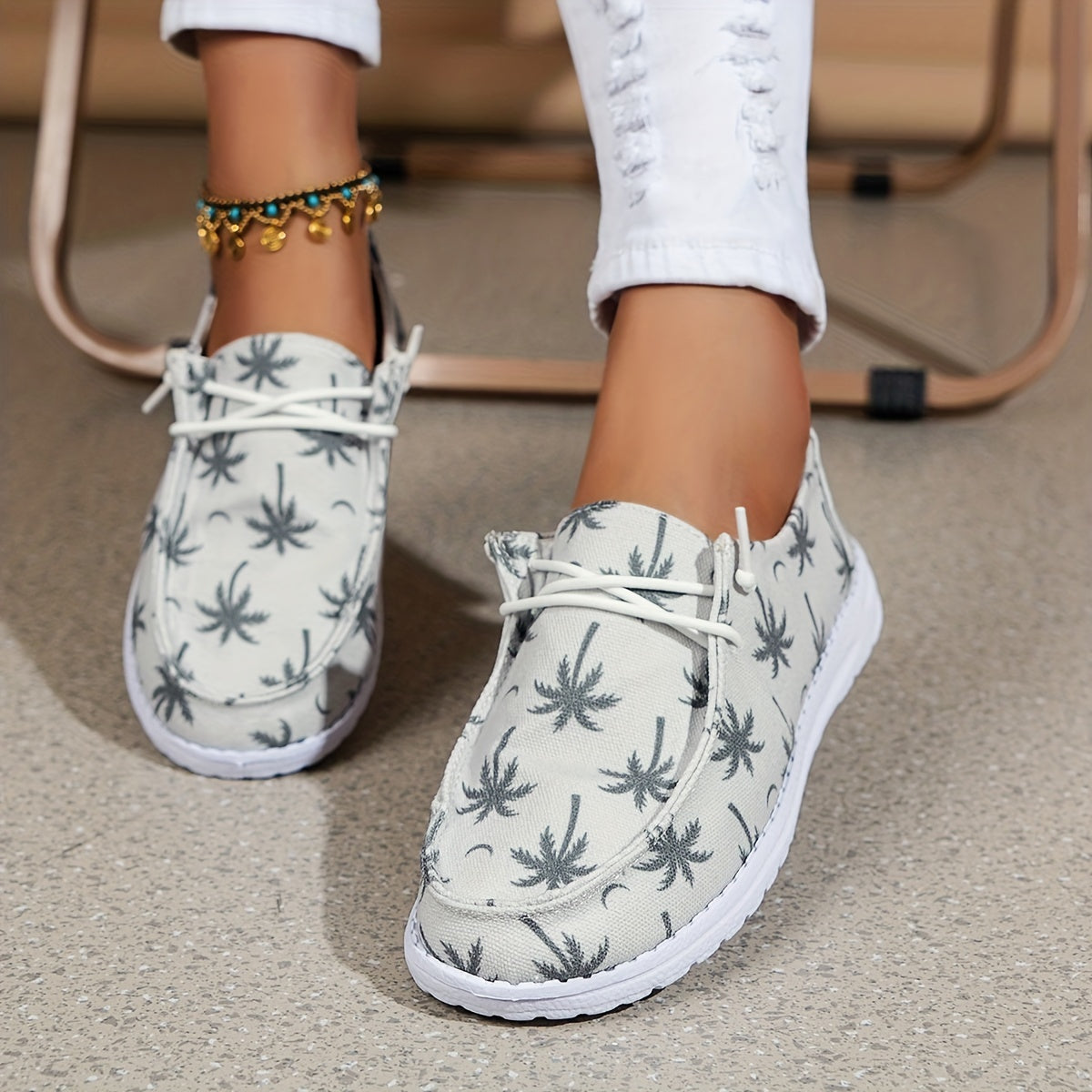 Women's Thick Bottom Low Top Boat Shoes Lightweight Lace Outdoor Shoes