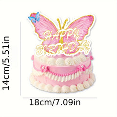 Butterfly Theme Cake Flag Decoration Birthday Party Supplies