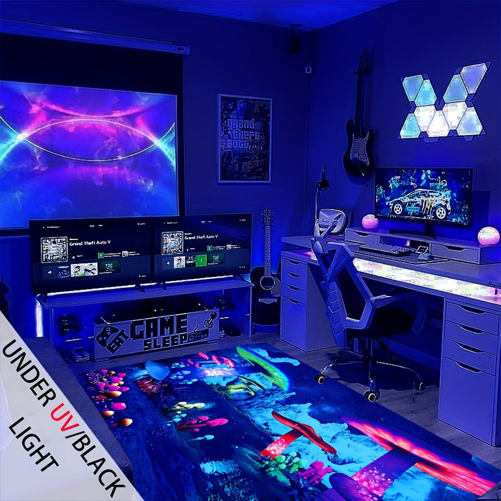 3D Gaming Area Rug Large Size Machine Washable for Living Room Bedroom Kids
