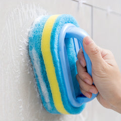 2pcs Handled Bathtub Scrubber Sponge Brush Soft Magic Sponge Eraser
