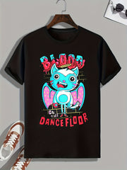 Cartoon Print Men's Graphic T-shirt for Summer