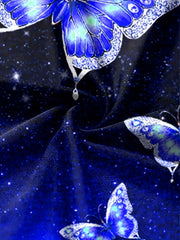 Butterfly Pattern Crew Neck Short Sleeve T-shirt for Summer Sports