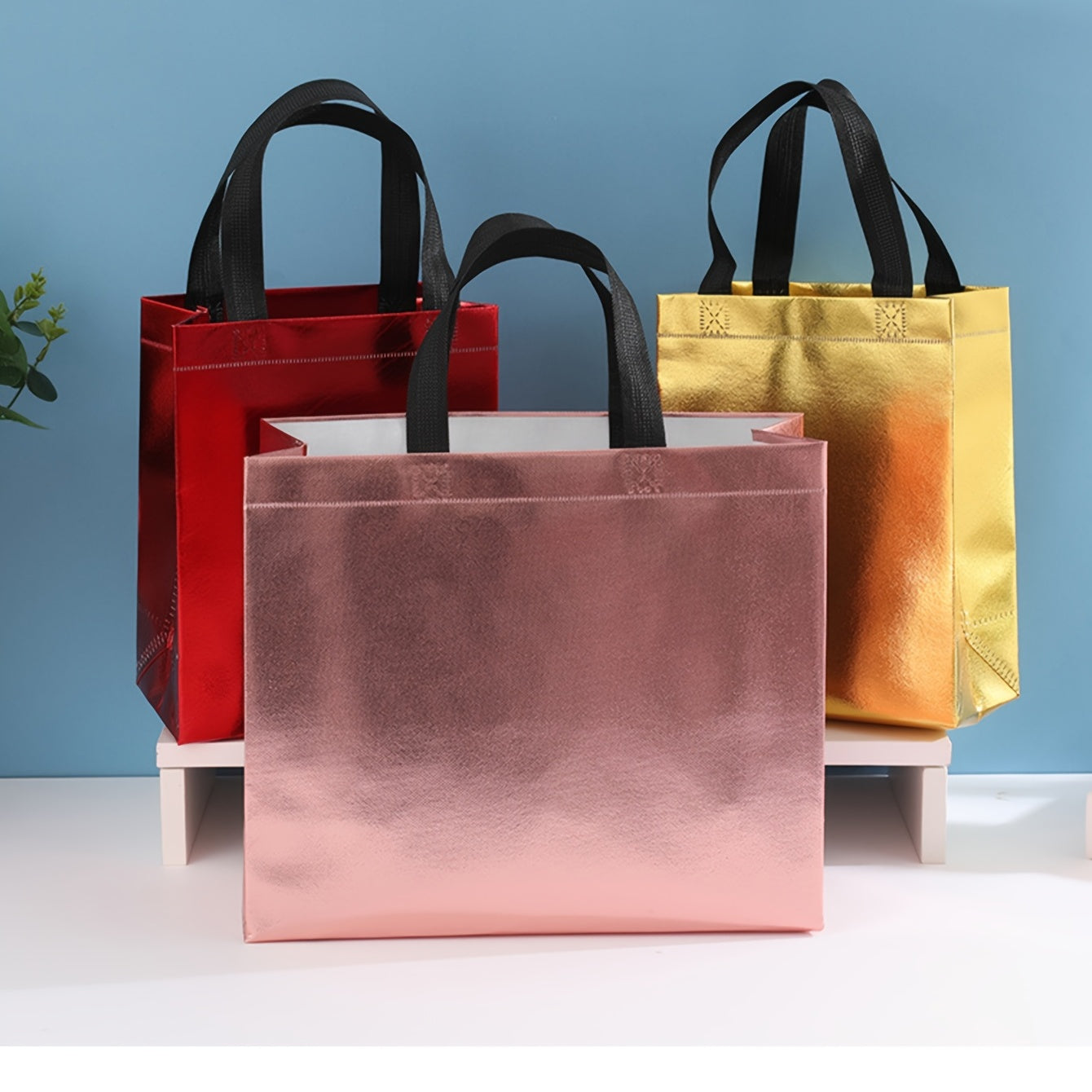2pcs Medium to Large Reusable Gift Bags with Smooth Surface