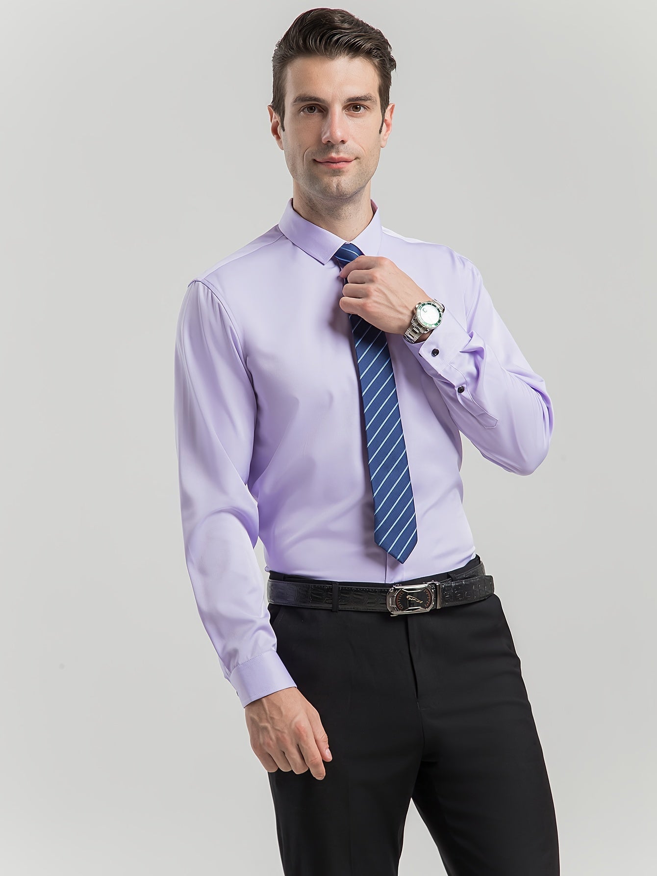 Men's Long Sleeve Casual Lapel Shirt for Spring/Fall