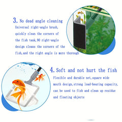 Fish Tank Glass Cleaning Brush Aquarium Tools 5 in 1 Cleaning Set