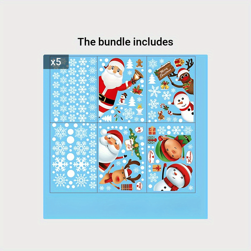 Christmas Snowflake Window Clings Stickers For Glass Xmas Decorations