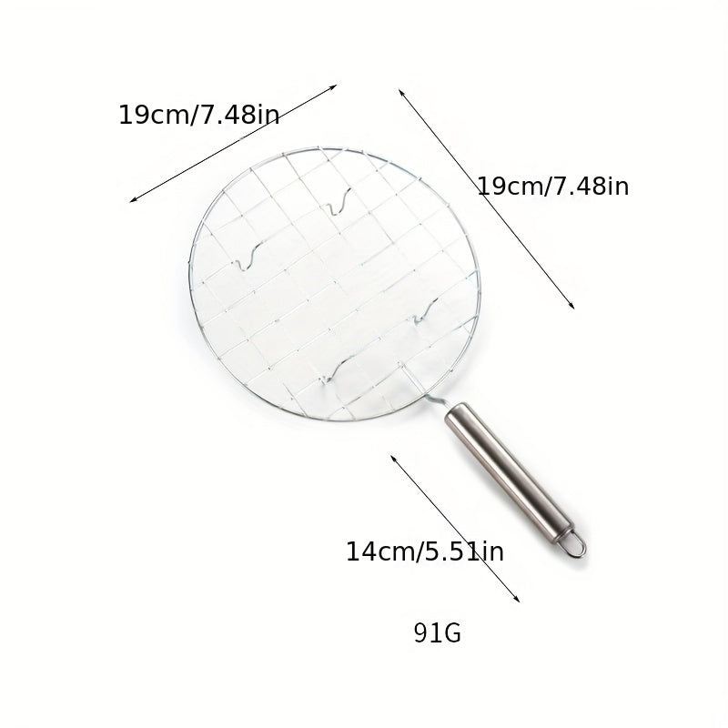 Round Stainless Steel Barbeque Mesh with Thick Handle