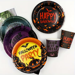 Halloween Party Tableware Pumpkin Paper Plate Disposable 17 78 Cm
