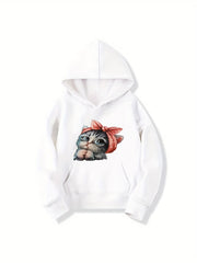 Bow Pattern Hoodie For Girls Long Sleeve Sweatshirt