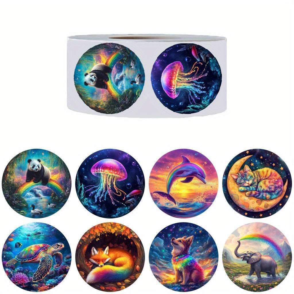 500pcs Rainbow Animal Stickers, Waterproof Vinyl Decals for Phones & Laptops