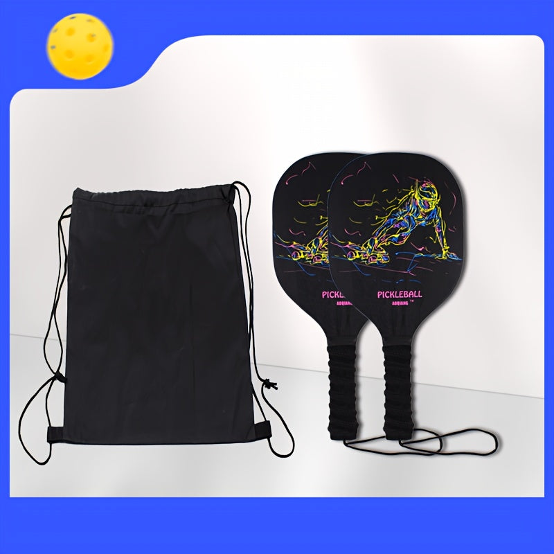 Pickleball Paddle Set with 2 Paddles, 4 Balls & Carry Bag