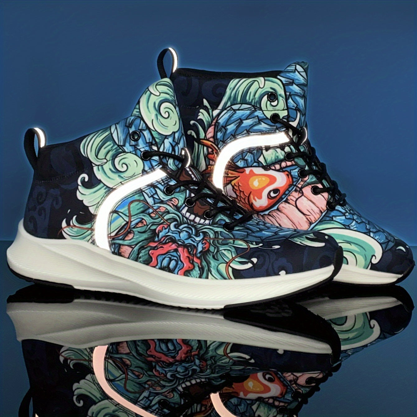 Chinese Dragon Lucky Charm Men's High Top Basketball Shoes