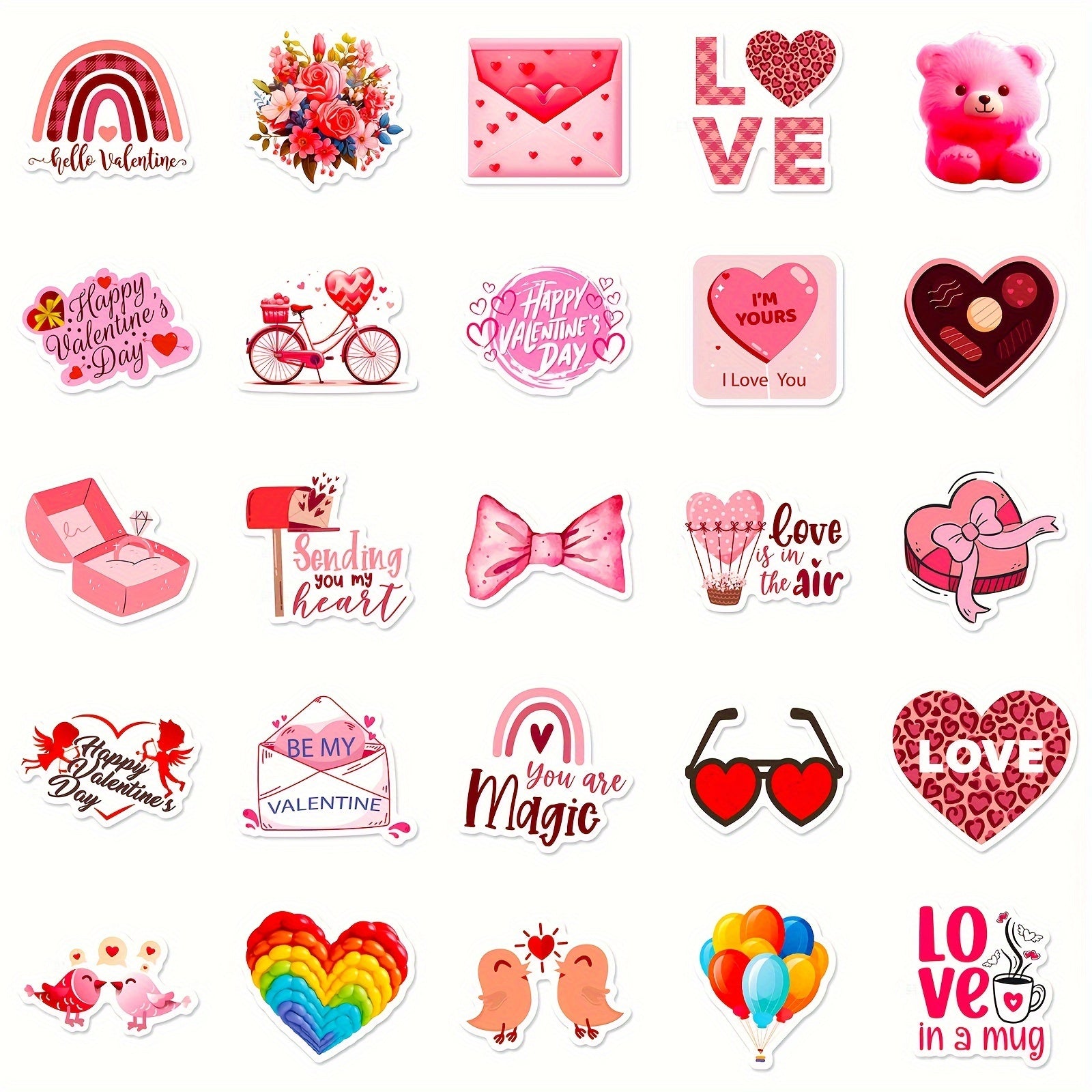 50pcs Love Series Phone Case Graffiti Stickers Waterproof DIY Stickers