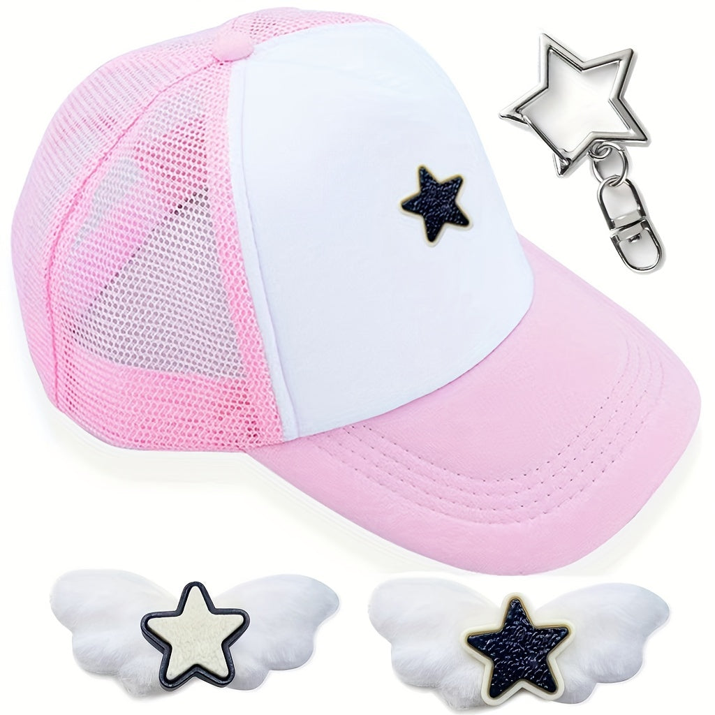 4pcs Pink Pentagram Baseball Cap Set - Trucker Hats for Women