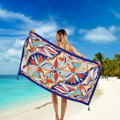 Large Printed Beach Towel Quick Drying with Tassels