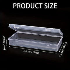 6pcs Plastic Storage Box Hinged Cover Transparent Container Beading Crafts