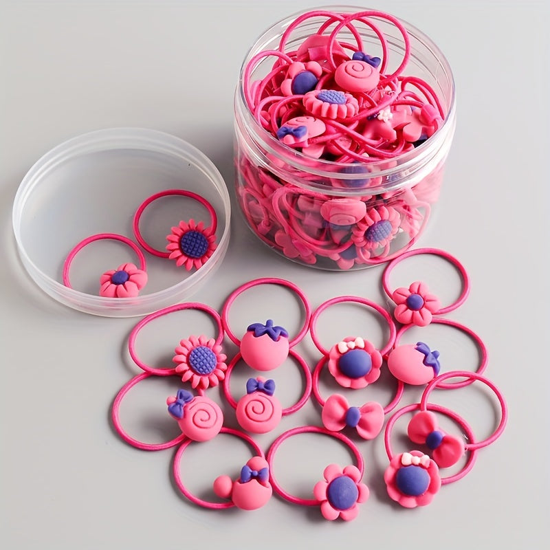 40pcs Kids Elastic Hair Rope Girls Headwear Hair Accessories