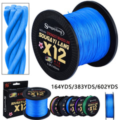 12 Strands Braided PE Fishing Line - Saltwater and Freshwater
