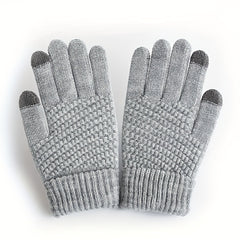 4pcs Men's Winter Knitted Touch Screen Gloves Coldproof Cycling Gloves