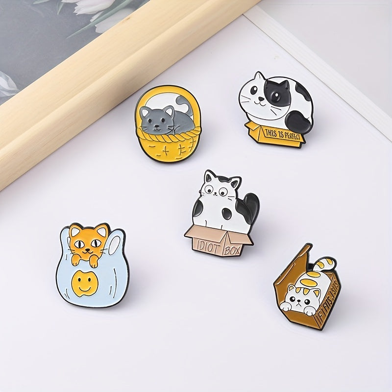 Cat Kitten Series Pin Badge in Box Shape Metal