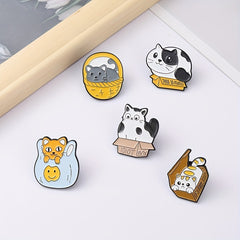 Cat Kitten Series Pin Badge in Box Shape Metal