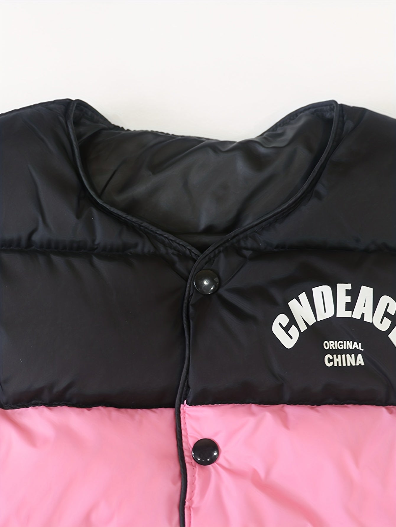 Splicing Button Front Sleeveless Jacket Unisex Kids