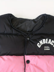 Splicing Button Front Sleeveless Jacket Unisex Kids